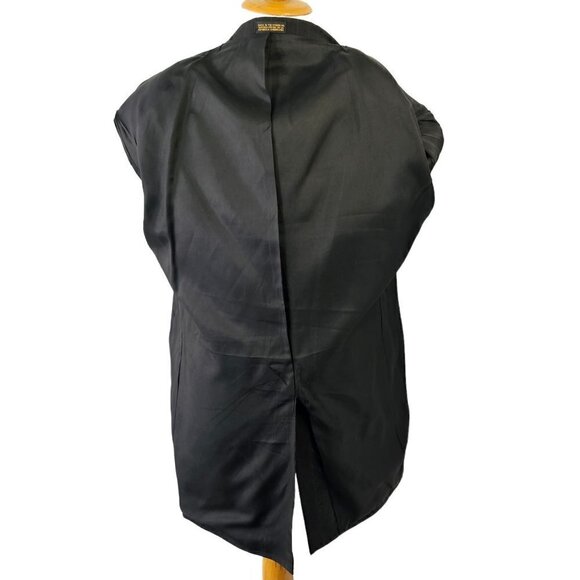 TownCraft JC Penny Navy Blue Pinstripe 2 Button Sport Coat Poly Wool Size 38S - Picture 5 of 11